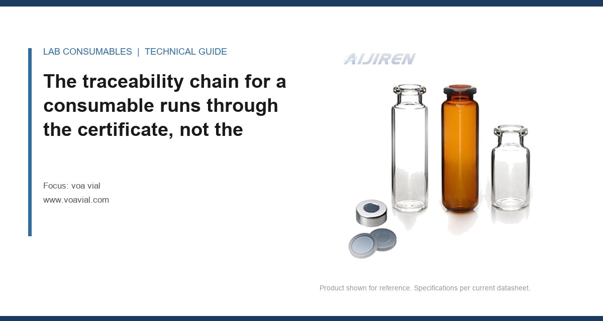 The traceability chain for a consumable runs through the certificate, not the